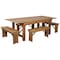 Flash Furniture Rectangle Antique Farm Table , 40"; 40-1/4" W 30"; 17-3/4" H, Wood XA-FARM-1-GG - alternate 2